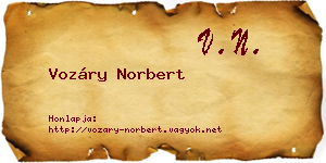 Vozáry Norbert névjegykártya