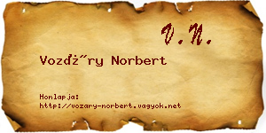 Vozáry Norbert névjegykártya