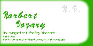 norbert vozary business card