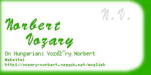 norbert vozary business card